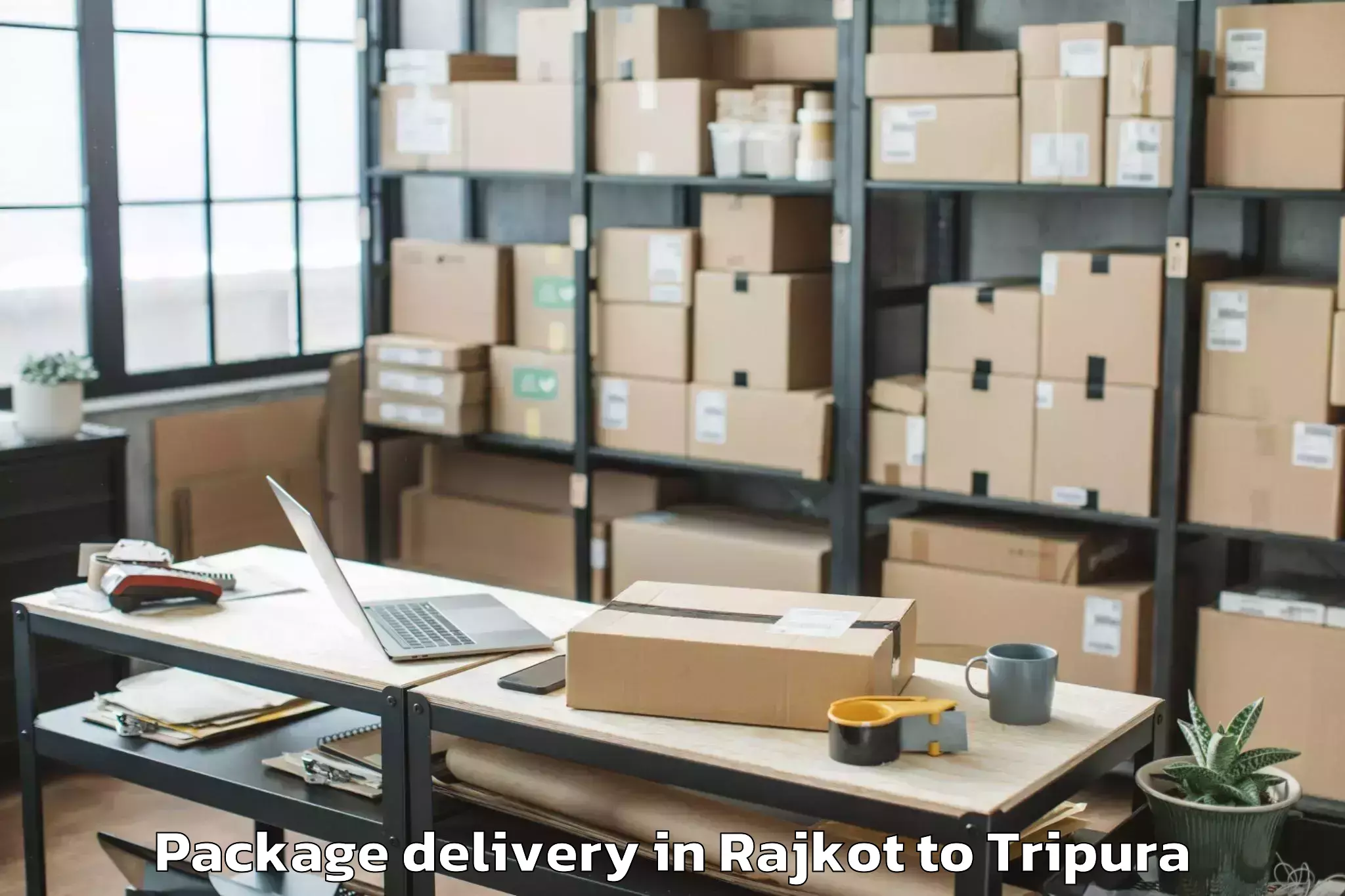 Book Rajkot to Boxanagar Package Delivery Online